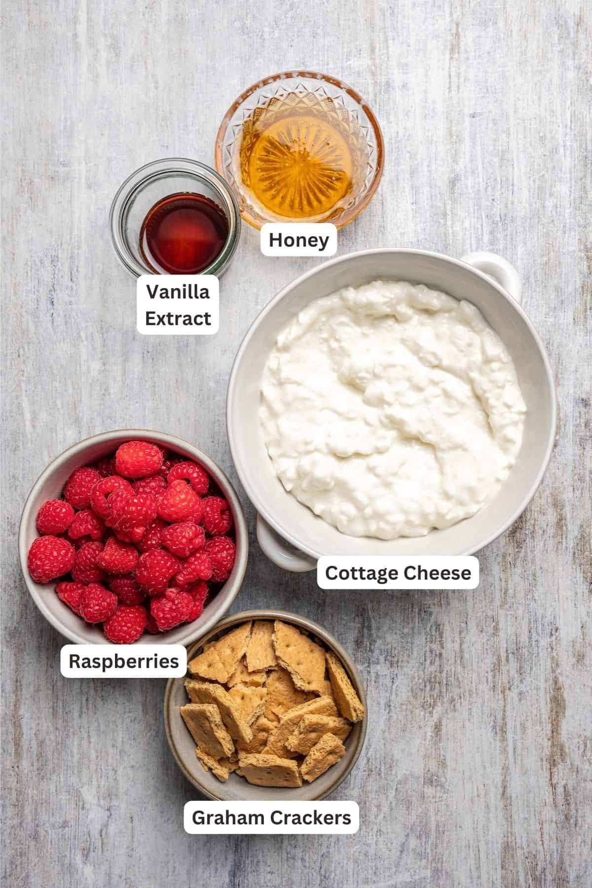 Ingredients for Cottage Cheese Ice Cream.