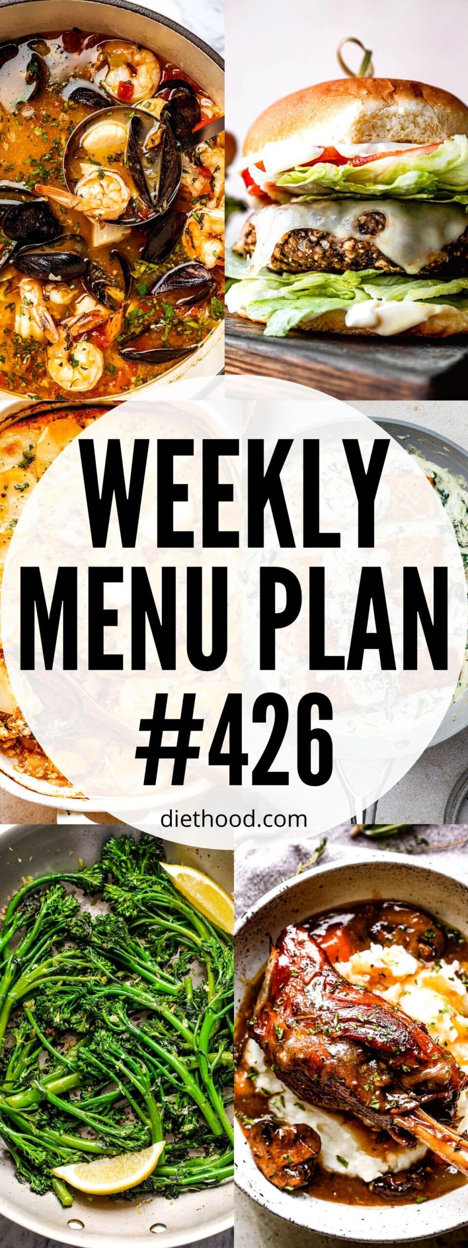 WEEKLY MENU PLAN 426 six pictures collage