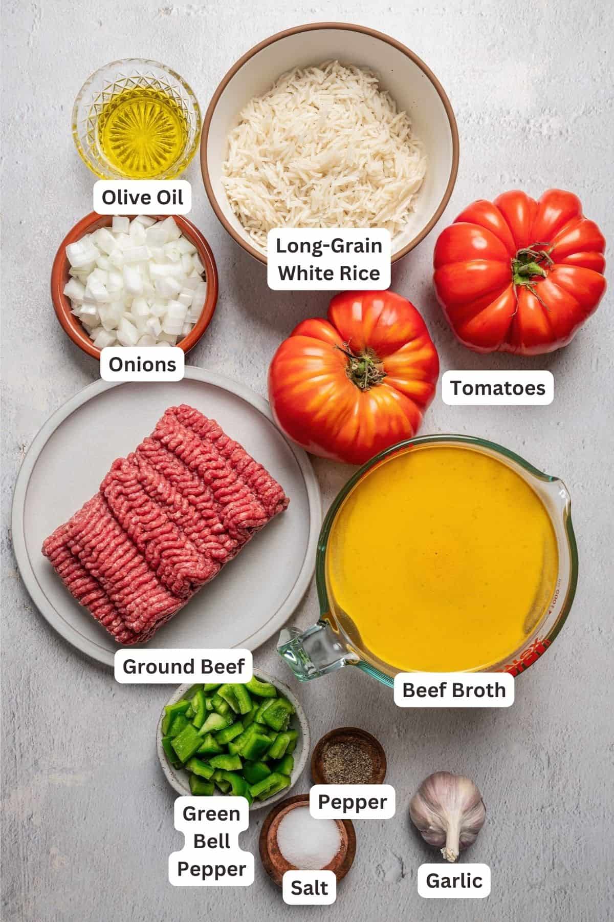 Ingredients for Stuffed Pepper Soup.