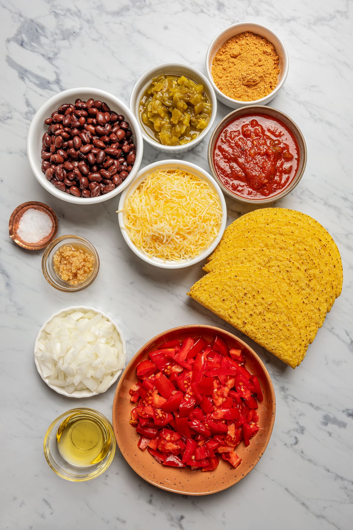 Ingredients for baked tacos.