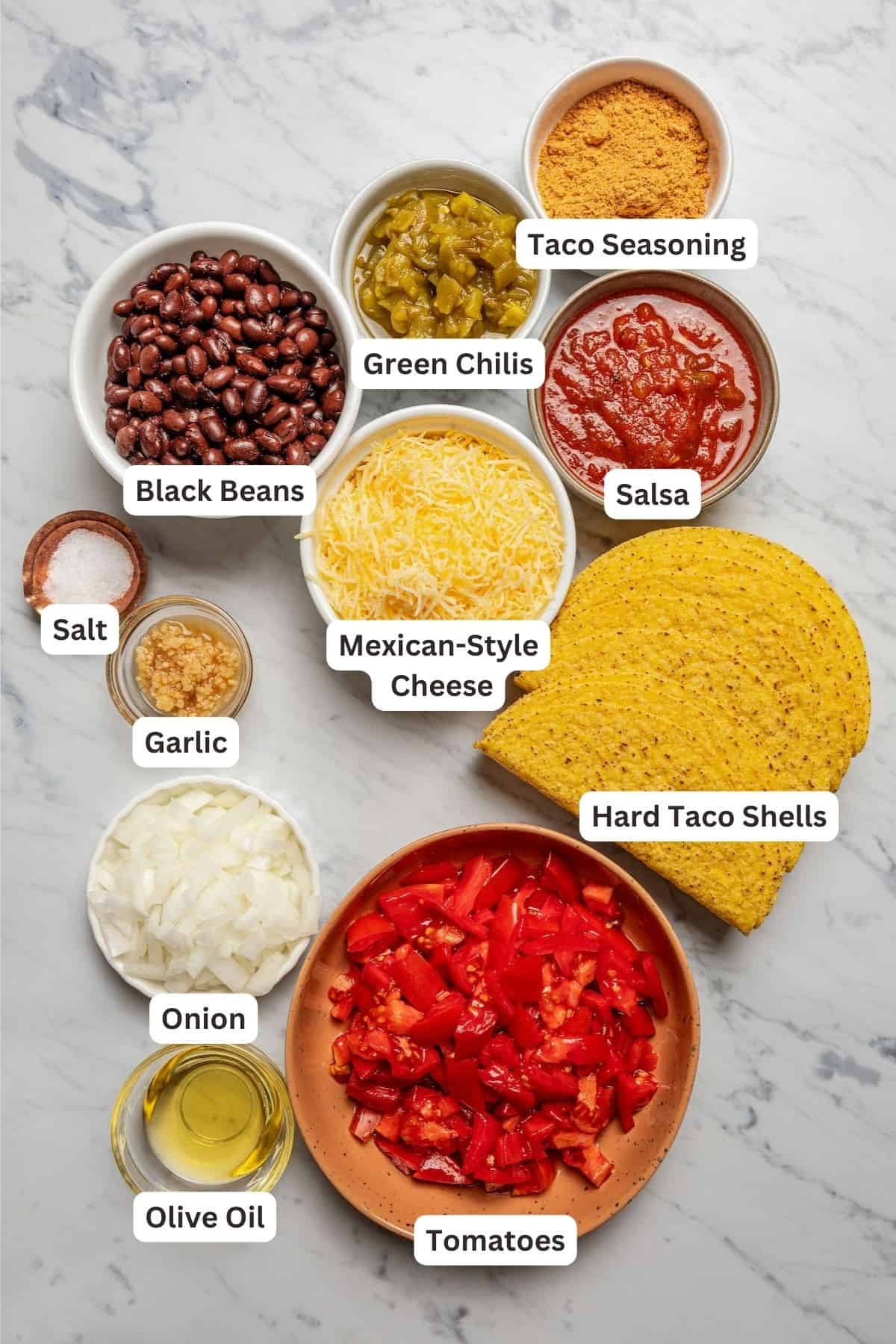 Ingredients for Baked Tacos.