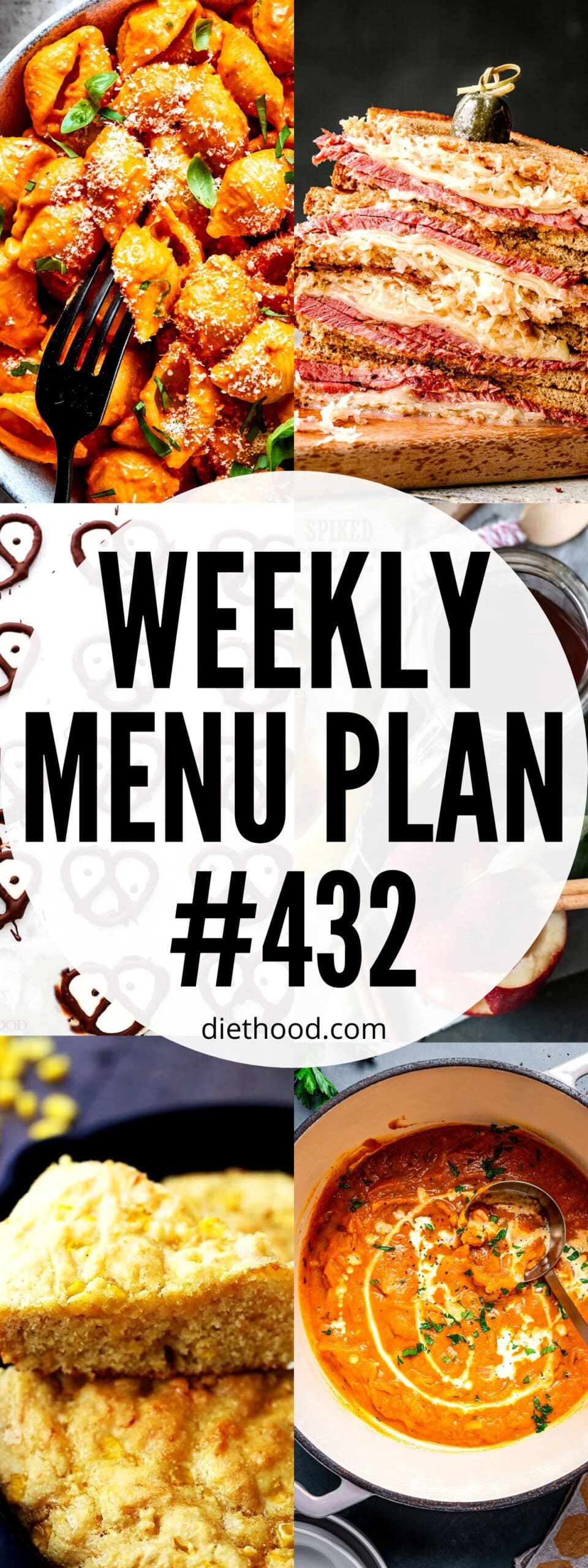 WEEKLY MENU PLAN 432 six pictures collage
