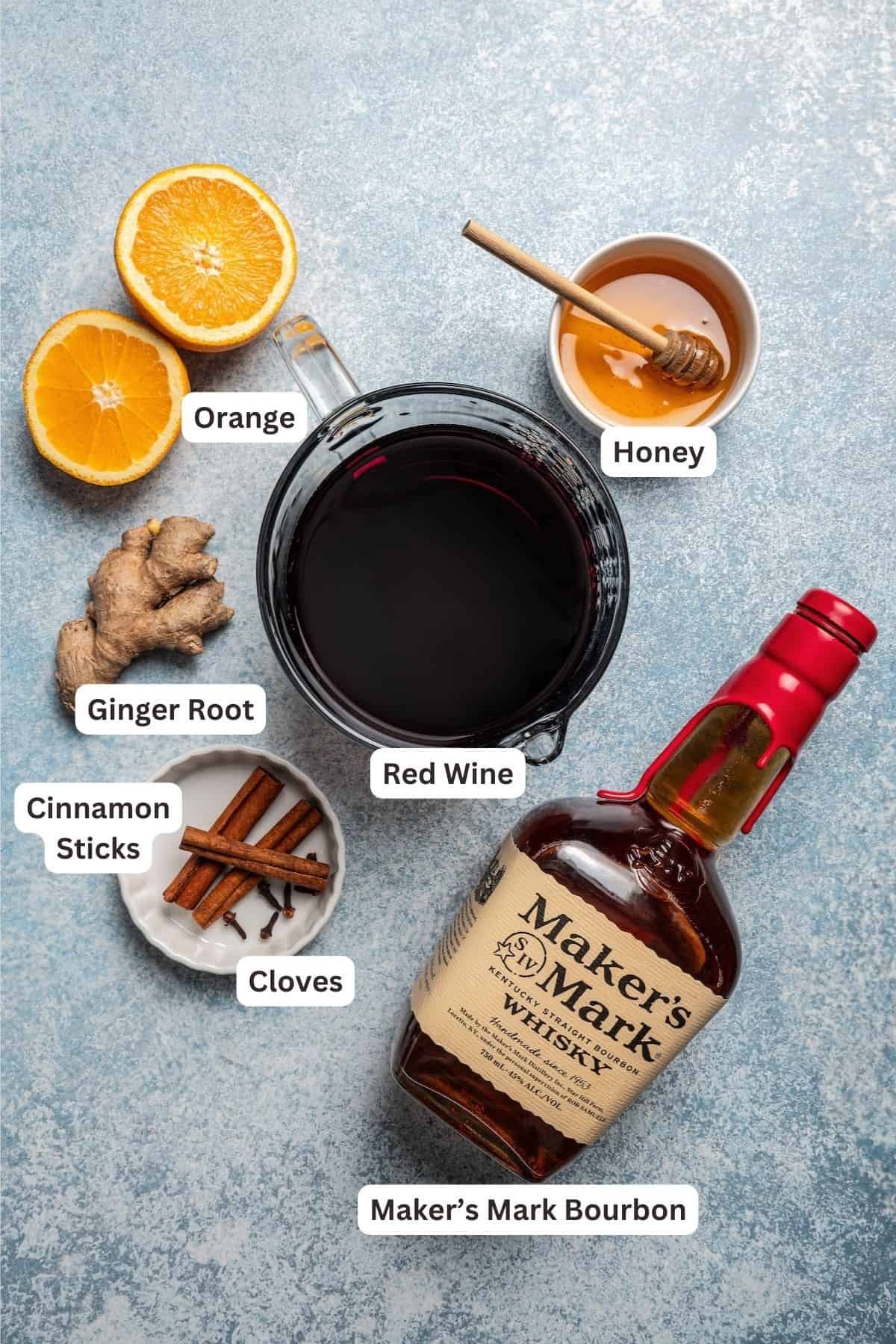 Ingredients for Mulled Wine Recipe.