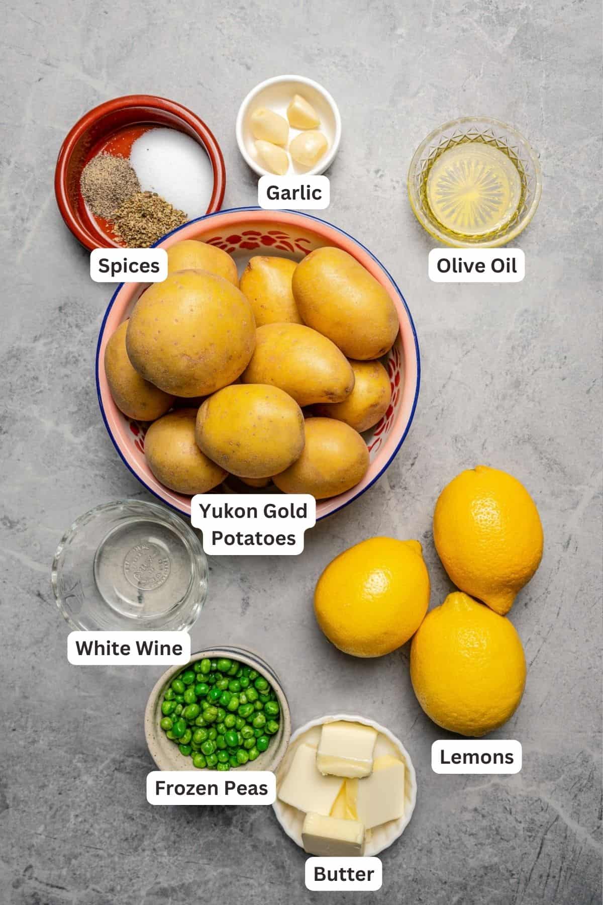 Ingredients for Vesuvio Potatoes.