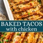 Baked Chicken Tacos Collage Pinterest image.