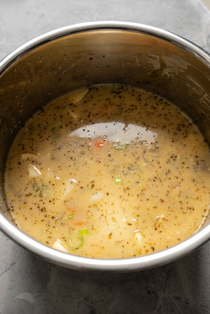 Instant Pot potato soup in an Instant Pot.