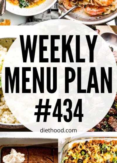WEEKLY MENU PLAN 434 six pictures collage