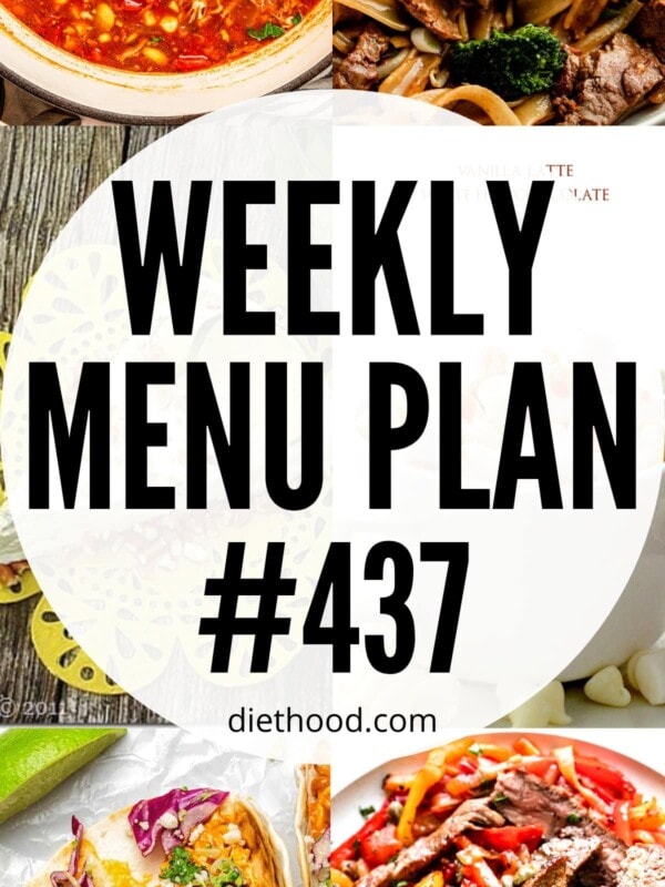 WEEKLY MENU PLAN 437 six pictures collage