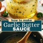 Garlic butter sauce Pinterest image.
