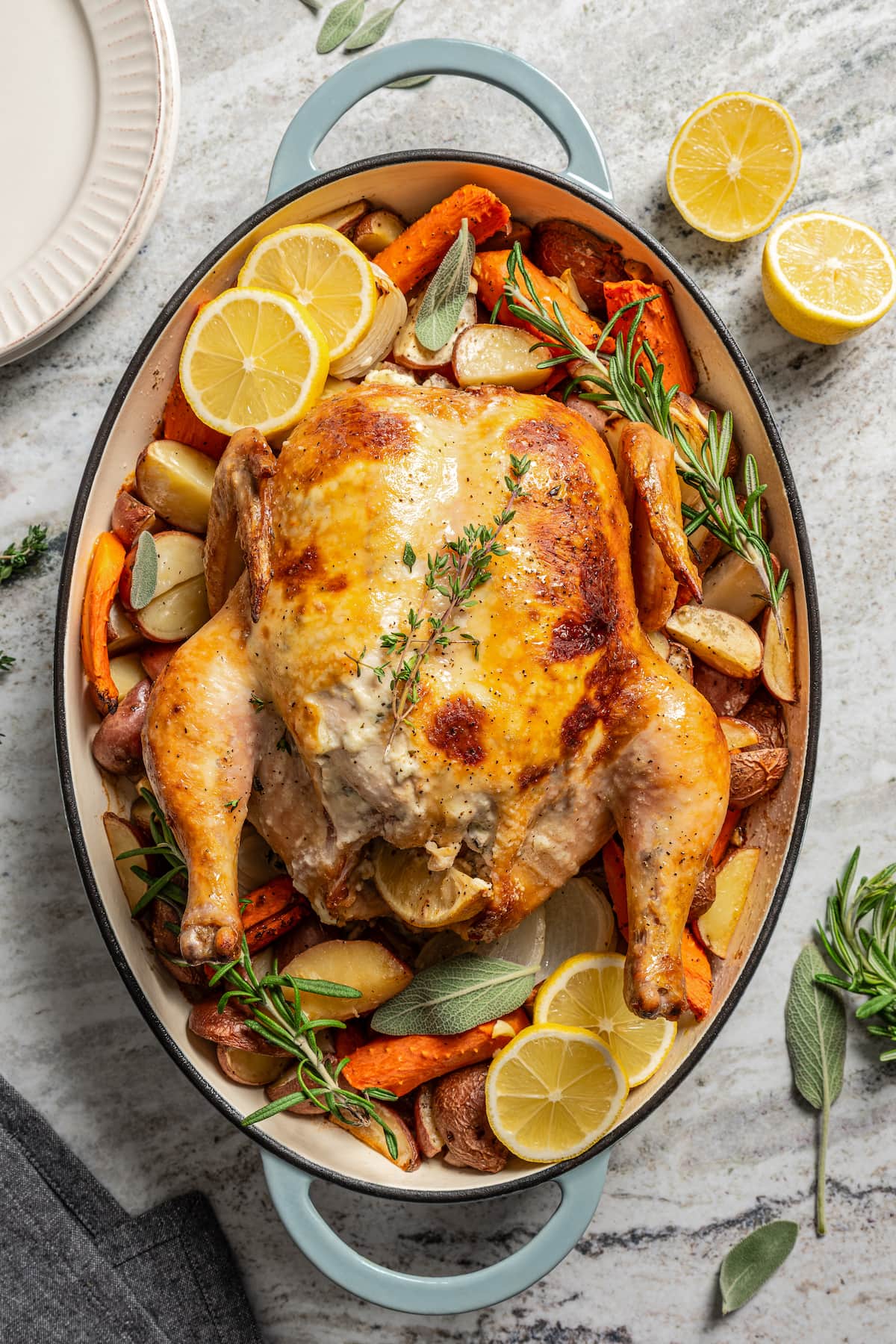 Roasted Chicken Recipe Garlicky And Cheesy Whole Roast Chicken 5425