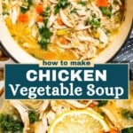 Chicken Vegetable Soup Pinterest image.