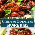 Chinese boneless spare ribs Pinterest image.