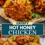 Hot honey chicken Pinterest image.