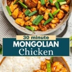 Mongolian chicken Pinterest image.