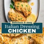Italian dressing chicken Pinterest image.