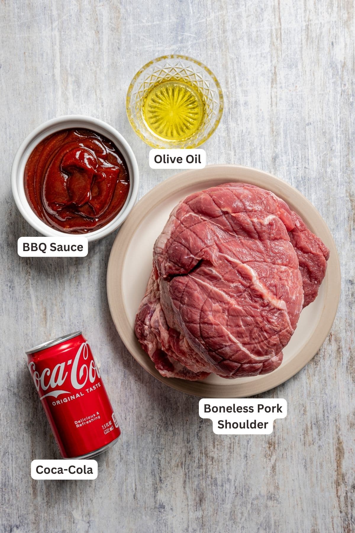Ingredients for BBQ pulled pork.