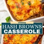 Cheesy hash browns Pinterest image.