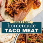 Taco meat Pinterest image.