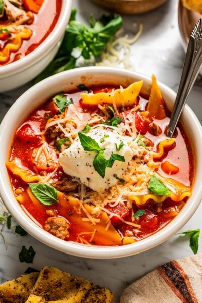 Crockpot Lasagna Soup | Diethood