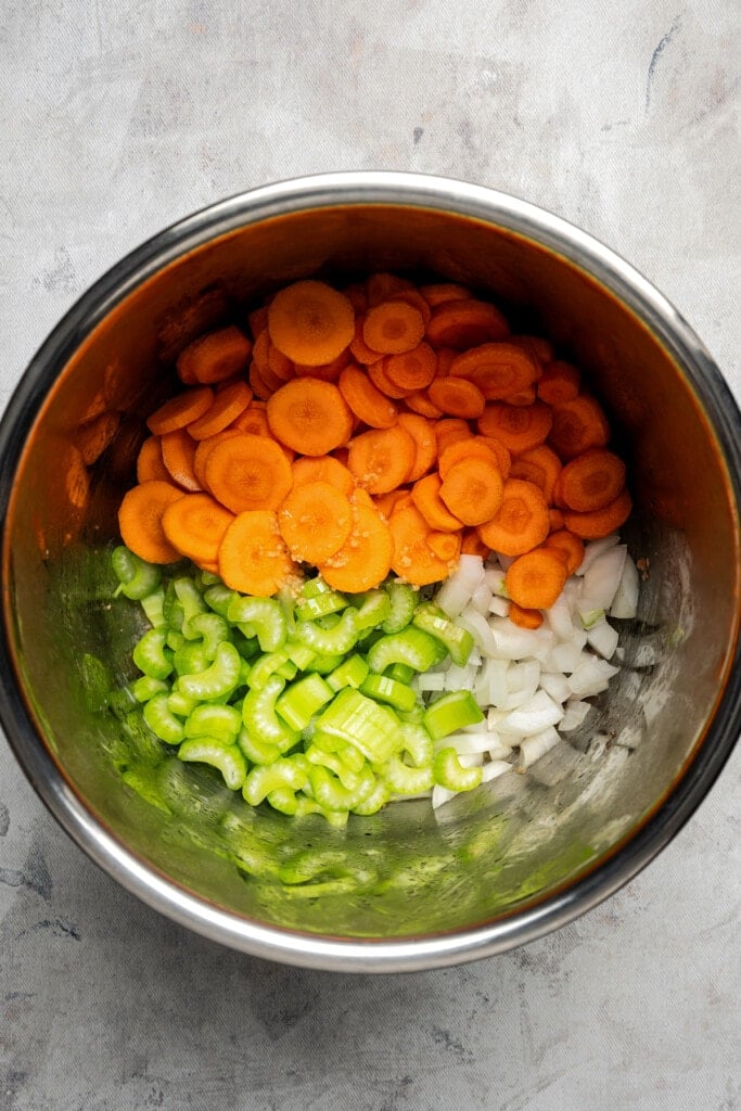Sauteing veggies in an Instant Pot.