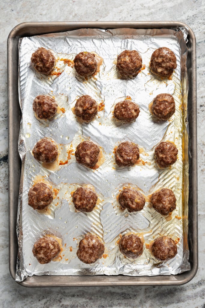 Broiled Asian-style meatballs.