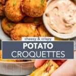 Potato croquette Pinterest image.