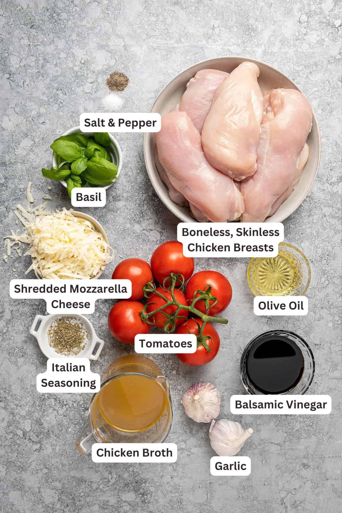 An easy recipe for the juiciest stuffed chicken breasts ever! Filled with a quick tomato bruschetta and baked in a delicious balsamic sauce. Ingredients for Bruschetta Chicken.
