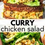 Curry chicken salad Pinterest image.