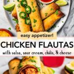 Chicken flautas Pinterest image.