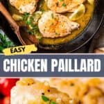 Chicken Paillard Pinterest image.