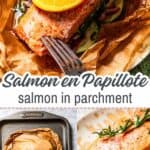 Salmon en papillote Pinterest image.