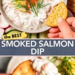 Smoked salmon dip Pinterest image.