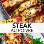 Steak au poivre Pinterest image.