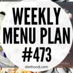 Weekly Menu Plan 473 six image collage Pinterest image.