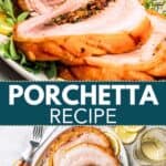 Porchetta recipe Pinterest image.