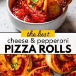 Pizza Rolls Pinterest image.