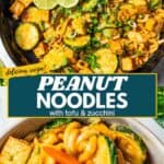 Peanut noodles pin image.