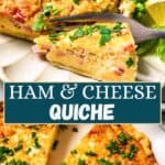 Ham cheese quiche Pinterest image.