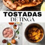 Tostadas de Tinga Pinterest collage.