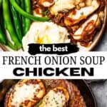 French Onion Soup Chicken Pinterest collage.