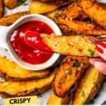 Air Fryer Potato Wedges social media sharing image.