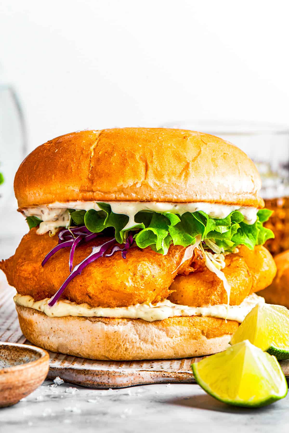 Fish Sandwich in burger buns.