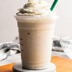 Copycat Starbucks vanilla bean frappuccino made at home by diethood.