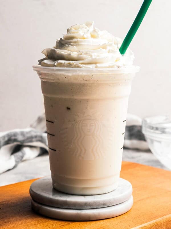 Copycat Starbucks vanilla bean frappuccino made at home by diethood.