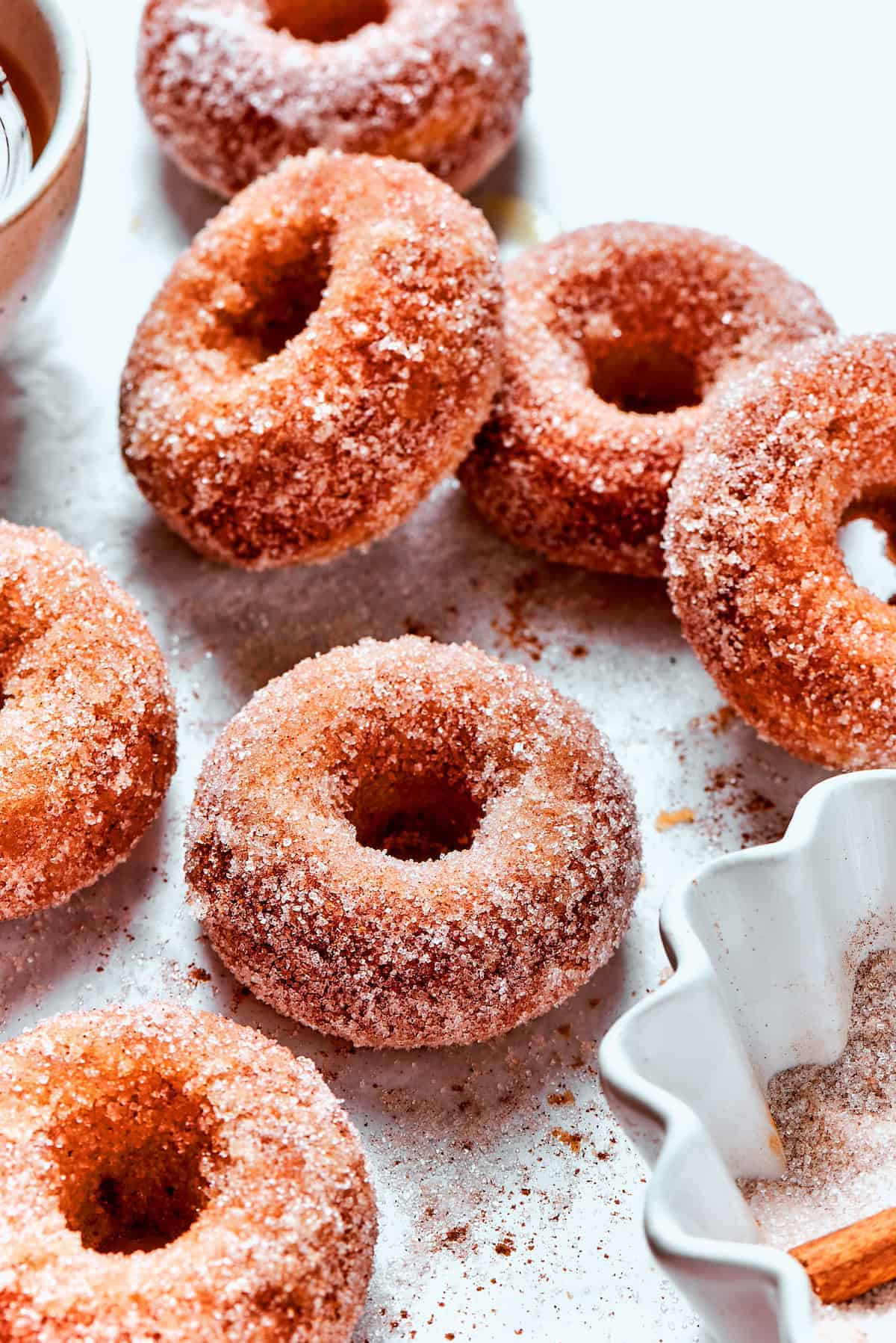 Weekly Meal Plan Homemade apple cider donuts on a kitchen table.