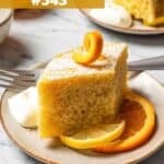 A diamond-cut slice of cake served on a plate.