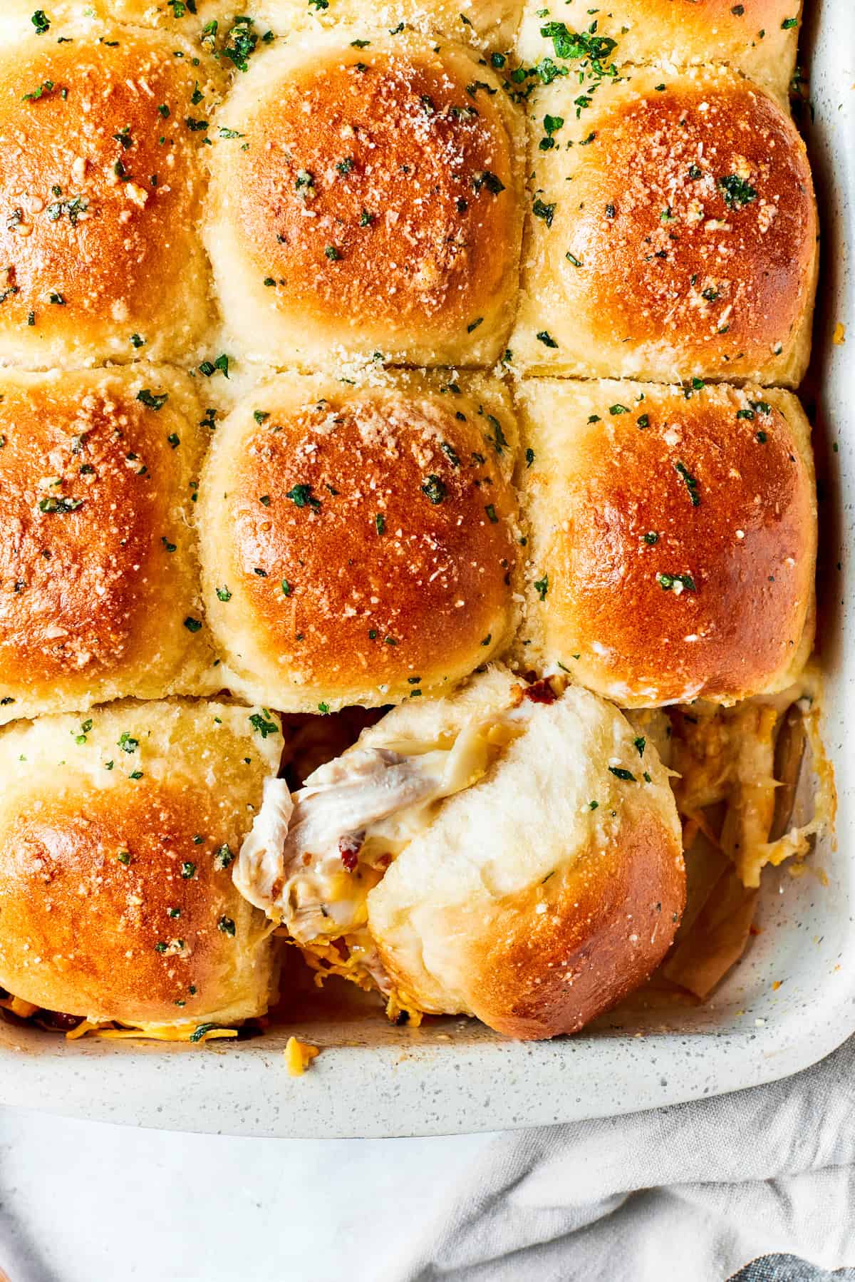 Weekly Meal Plan A tray of chicken sliders.